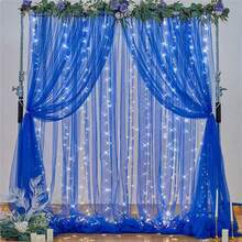 1pc Wedding Window Curtain LED String Lights With 8 Lighting Modes, Battery Powered Indoor Hanging Lights For Birthday Party, Bedroom, Living Room, Window Decor, Holiday Lighting (Batteries Not Included) - AA Battery Box Curtain Light - View 4