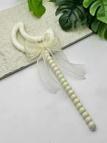 New Beaded Twist Stick Bowknot Wand, Handmade DIY Decor, Holiday Party Photo Prop - Multicolor - View 4