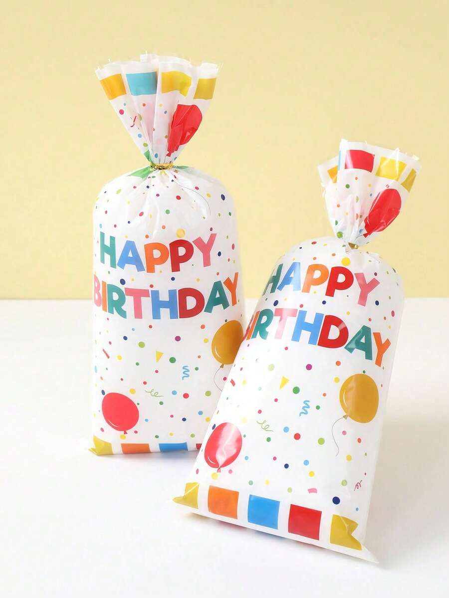 50/100 Pcs / Colorful Polka-Dot Birthday Gift Bags With Drawstrings, Birthday Party Gift Packaging Supplies, Candy Bags, Party Favors, Party Decorations, Table Decorations, Room Decorations - Multicolor - View 1