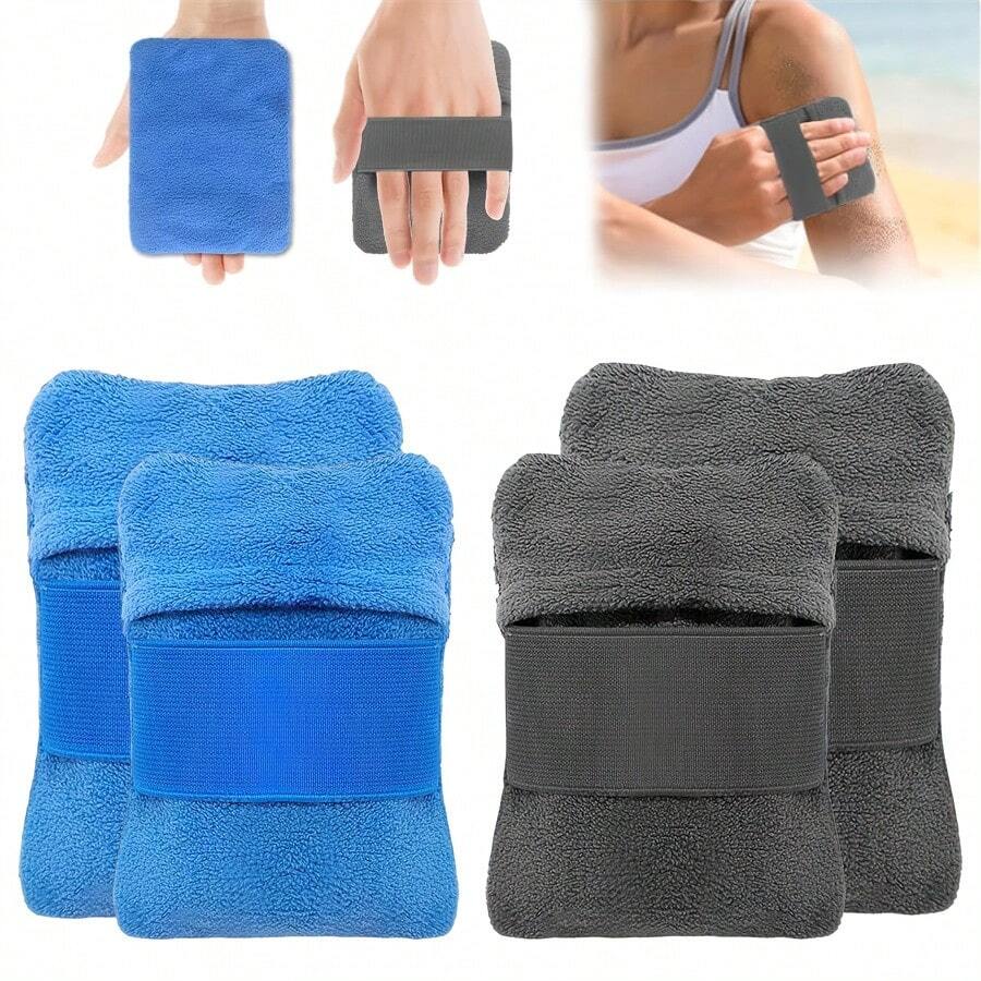 1/2pcs Beach Sand Remover Bag, Sand Removal Gloves Suitable For Beach Vacation Camping, Available In Blue And Gray - Square - View 1