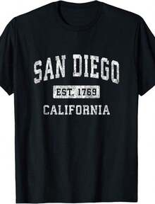 San Diego California Retro Vintage Sunset T-Shirt_1summer Outfits For Women - đen 2 - Xem 1
