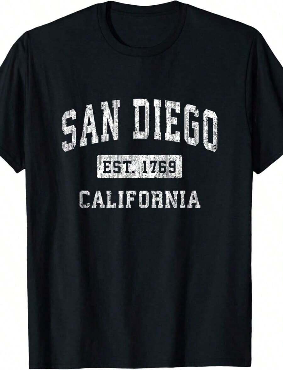San Diego California Retro Vintage Sunset T-Shirt_1summer Outfits For Women - đen 2 - Xem 1