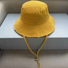 Korean Style Frayed Brim Bucket Hat, Suitable For Outdoor, Hiking, Sun Protection In Summer JZPJ - 卡其色 - 查看 2