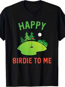 Camiseta Divertida de Golf con Estampado de Pájaro Feliz para Hombres y Mujeres| Camiseta Ligera y Transpirable 100% con Diseño Retro Birdie, Ropa Casual Unisex para el Campo de Golf, Lavable a Máquina para Todas las Temporadas, Tallas Grandes - Negro - Ver 6