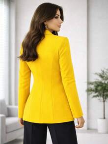 Women Blazers - Yellow - View 2