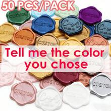 50 pièces/100 pièces/200 pièces/300 pièces Autocollants de sceau de cire personnalisés avec fleurs, sceaux de cire auto-adhésifs faits à la main, sceaux de cire pour invitations de mariage, autocollants de sceau de cire, 40+ couleurs disponibles!, cadeau personnalisé - Votre choix - Voir 15