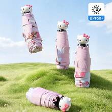 Miniso 三丽鸥美乐蒂&凯蒂猫&蜡笔小新口袋五折遮阳伞，加厚防晒涂层，迷你便携，户外旅行/通勤两用，口袋迷你收纳设计，高密度面料，轻便遮阳，适合学生/购物（1 件随机发货） - 彩色 - 查看 14