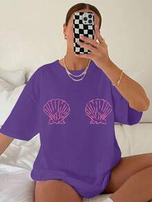 1pcs Custom Mermaid Bachelorette Shirt  Last Toast On The Coast Bachelorette Coastal Bachelorette Bikinis And Martinis Last Splash,Plus-Size Fashion T-Shirt - 紫色2 - 查看 8