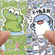 110pcs Cute Shark/Matcha Dango Stickers, Cartoon Adorable Diary Stickers, Waterproof Graffiti Stickers - Multicolor - View 3
