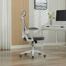 Ergonomic Mesh Office Chair With Adjustable Lumbar Support And Headrest – High-Back Executive Desk Chair For Home/Office - 灰色 - 查看 6