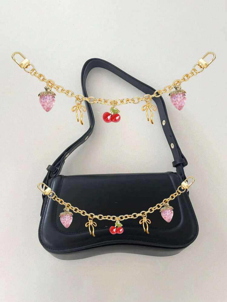 Women's Bag Charm, Bag Chain Charm, Strawberry Bag Decor Accessory