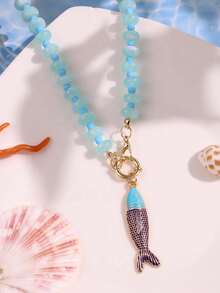 1 chiếc vòng cổ mặt dây chuyền hình cá nhiệt đới Dopamine nhiều màu sắc phong cách Bohemian, vòng cổ hạt cườm họa tiết đại dương mùa hè, phù hợp cho nữ giới đeo hàng ngày và đi nghỉ mát (màu hạt cườm ngẫu nhiên) - Nhiều màu - Xem 12
