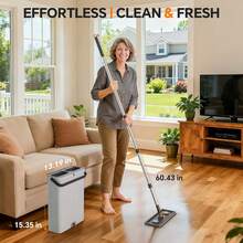 Compact Floor Mop And Bucket - Flat Mop And Bucket With Wringer Set Hands Free | Wet Dry Mop For Apartment, Tiny Home, RV, Windo - A - View 2