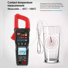 Amperímetro de Tenaza Digital Inteligente UNI-T UT202BT, True RMS, Bluetooth 5.0, Medición Precisa de Voltaje 600V, Corriente 600A, Resistencia, Frecuencia, Capacitancia y Temperatura (-40℃~1000℃) | Pantalla Dual 9999 Cuentas, Retroiluminación y Linterna Integrada | Función NCV, Filtro Pasa-Bajo (LPF), Corriente de Arranque, Retención de Pico | Conexión Bluetooth para Monitoreo en APP UNI-T Smart Measure | Certificado CAT III 600V, Rango Automático, Apagado Automático | Apertura de Tenaza 28mm, Diseño Ergonómico para Una Mano | Ideal para Electricistas, Mantenimiento Industrial, HVAC, Instalaciones Eléctricas y Diagnóstico de Equipos | Incluye Sondas, Sonda de Temperatura, Baterías y Estuche | Calidad UNI-T, Rendimiento Profesional y Confiabilidad en Todas las Mediciones - Negro - Ver 6