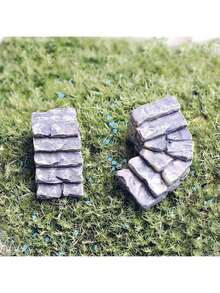 2pcs Mini Resin Decoration, Garden Mini Stone Steps, Walking Stairs Landscape Decoration, Outdoorstatue Set, Home Decoration, Garden Decoration Small Decoration, Doll House Decoration,Microlandscape DIY Decoration - Miniature Landscape Steps - View 10