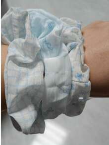 Cotton Intestine Hair Scrunchie, Simple & Generous, High Elasticity Rubber Band Durable Hair Accessory - Baby Blue - View 7