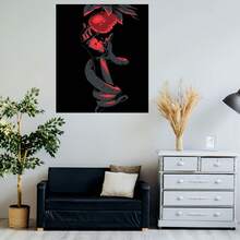 Cuadro 2D plano, 2D plano, 1 pieza con una serpiente y la manzana del Edén, que muestra una estética oscura y misteriosa. Esta moderna decoración de pared es un póster en lienzo que representa de manera creativa símbolos mitológicos. - Enmarcado - Ver 5