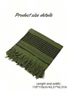 1pc European & American New Autumn/Winter Desert Style Scarf Men, Motorcycle Riding Arabic Headscarf, Soft & Warm Outdoor Style - Green 1PC - View 2