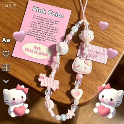 SANRIO 三丽鸥Hello Kitty可爱手机挂件便携式手机壳配件时尚装饰，献给Kitty粉丝