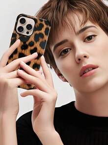1pc Leopard Print PU Soft Leather Anti-Drop Anti-Shock Phone Case With Sound Enhancing Design, Suitable For Apple 17 Pro Max/16 Pro Max/16 Plus/13 Pro Max/14 Pro Max 13 14 11 12 Pro 11/15 Pro, Galaxy S24 Ultra, Ideal Gift - Caramel Brown - View 8