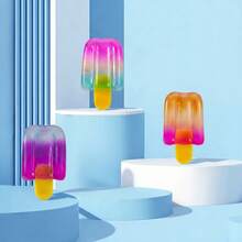 1个透明彩色冰淇淋冰棒慢回弹减压玩具：透明彩色冰淇淋冰棒慢回弹减压玩具，柔软缓慢回弹减压玩具，非常适合青少年和成人，非常适合桌面游戏和缓解焦虑。 - 彩色 - 查看 4