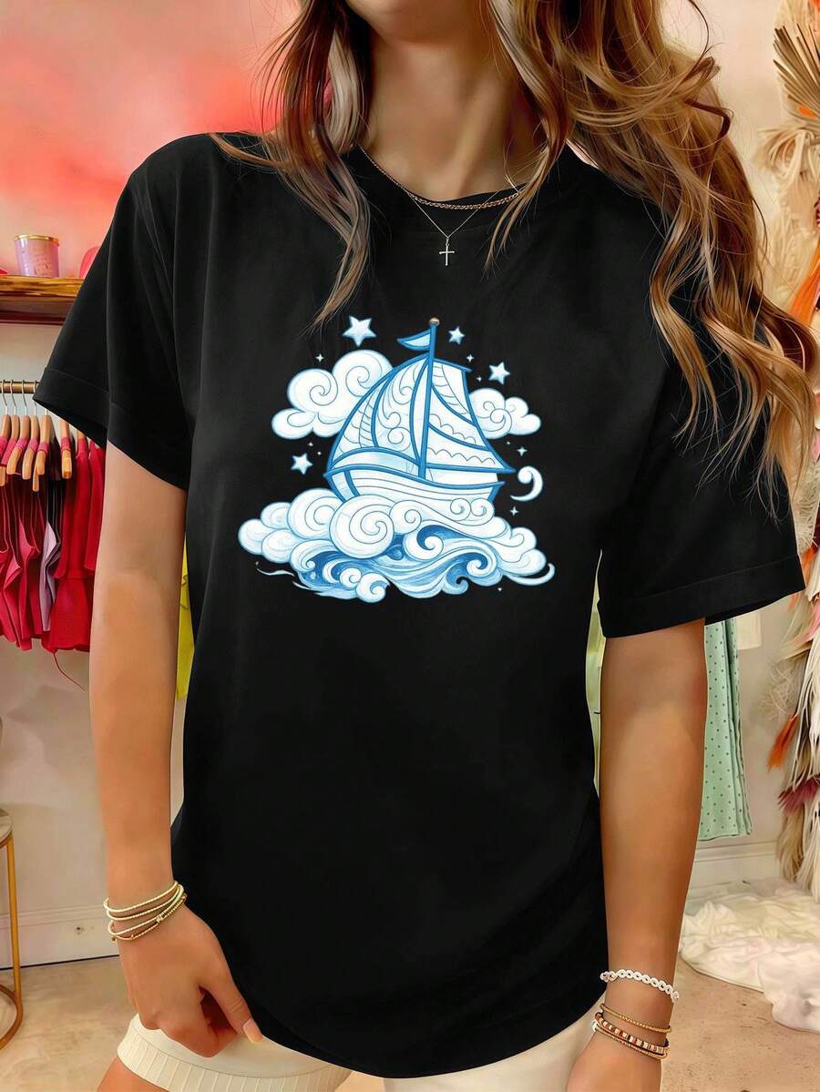 Women T-Shirts - Black - View 1