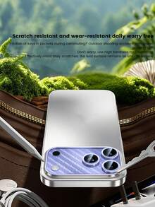极简合金手机镜头保护膜，全新超薄蝉翼网状散热金属底贴+原色镜头保护膜套装，兼容 17 Pro/17 Pro Max，超薄隐形全覆盖镜头膜，防尘、防静电、防刮花，母亲节礼物 - 深藍色 - 查看 5