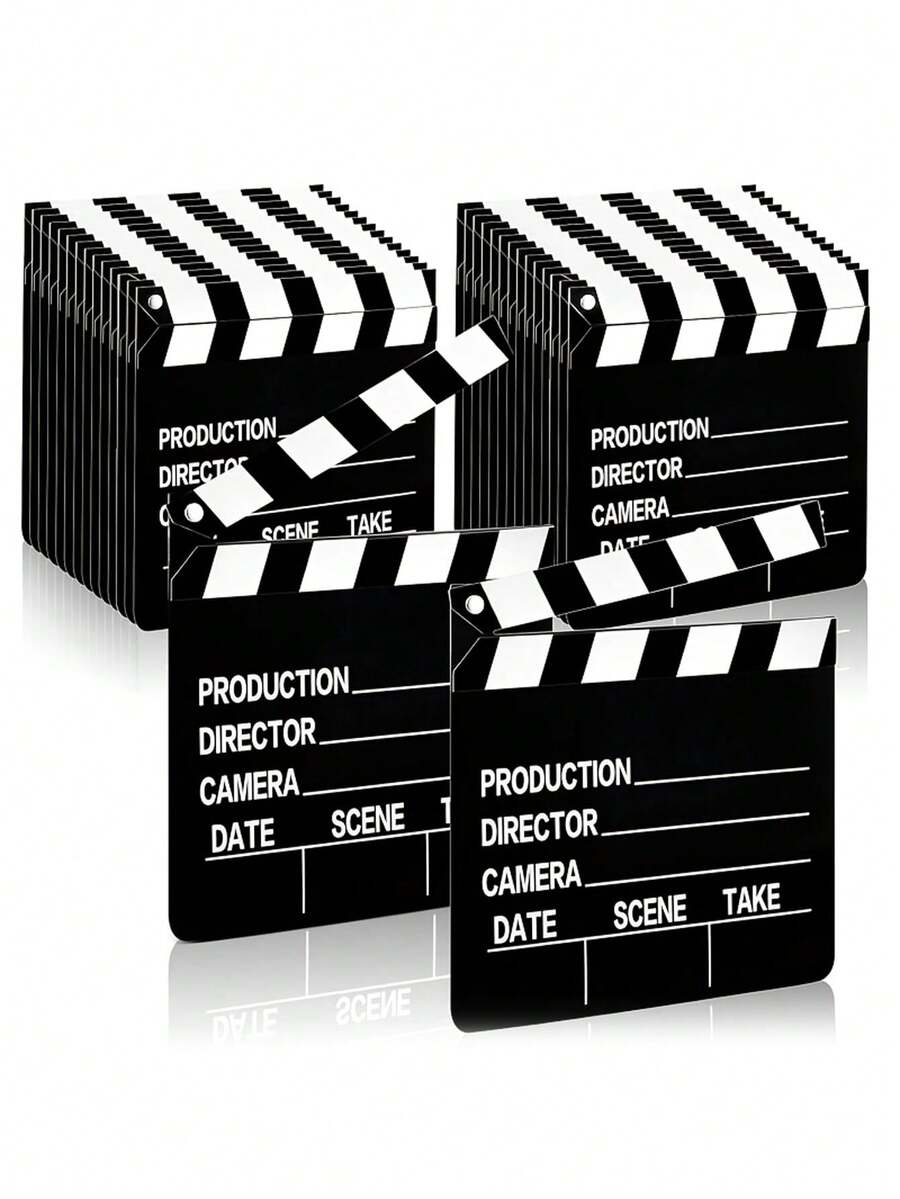 1pc Movie Clapperboard, Paper Movie Clapperboard, Director Writable Action Scene Board, Suitable For Film Photography Props - Multicolor - View 1