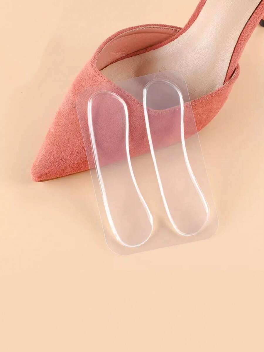 2 miếng lót gót giày bằng silicon mềm mại, thoải mái, chống ma sát.