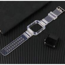 二合一透明运动表带,带表壳,兼容 38/40/41/42/44/45/46/49mm,果冻运动保护替换表带,适用于 11/10/9/8/7/6/5/4/3/2/1/SE Ultra3/2/1 男女款(不含手表) - 無色 - 查看 7