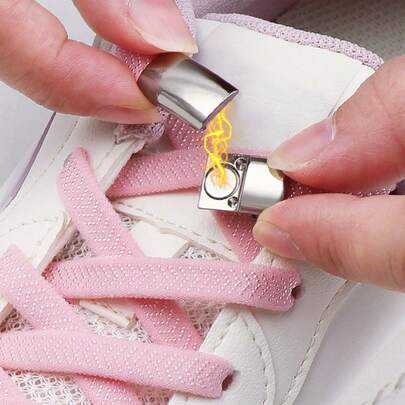 Nuevos cordones magnéticos sin atar para niños y adultos, cordones elásticos para zapatillas de 8 mm de grosor, sin atar, accesorios para zapatos