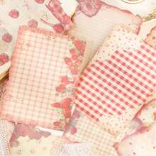 30pcs Vintage Plaid Pattern Papers, Floral & Fruit Retro Faded Decoration Materials, Suitable For Various DIY Scrapbooking, Journaling, Holiday Decorations, Scrapbook Supplies - A - View 1