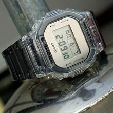 Casio DW-5600SK-1 Transparent Ice Gray Square Watch, 200M Water Resistant Shockproof Multi-Function Digital Wristwatch - one-size - View 2