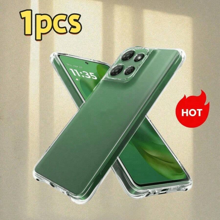 1個透明手機殼,適用於 MOTO1+、S50 Neo/ MotoX30 Pro/ MotoG52/ MotoE6i/ Edge 40/ MotoG04/ One Plus Nord 3/ One Plus Nord/ One Plus 13 及類似智慧型手機機型,透明四角防摔手機殼 - 無色 - 查看 1