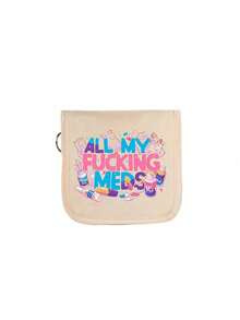 Bolsa de medicina portátil, bolsa de almacenamiento con patrón de dibujos animados de pastillas y jeringas, organizador de pastillas compacto y kit de primeros auxilios, kit médico portátil, adecuado para uso diario/al aire libre/viajes/dormitorio, esencial para la salud - Multicolor - Ver 11