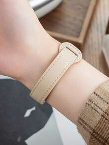1条纤薄表带，兼容 42mm、38mm、40mm、41mm、44mm、45mm、46mm、49mm，时尚智能手表替换表带，适用于Series Ultra2、Ultra SE2、SE 11、10、9、8、7、6、5、4、3、2、1，女士款，可作为学生返校礼物 - 杏色 - 查看 4