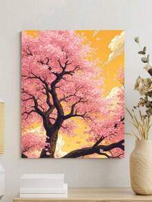 40*50厘米DIY丙烯画套装 - 樱花树，艺术个性化无框编号油画套装，适合卧室装饰和墙面艺术装饰，绘画方法简单有趣，无需绘画基础，实现您的绘画梦想，沉浸在缤纷的色彩世界中，每一笔都是自我表达，为生活增添浪漫气息，是馈赠亲朋好友的最佳礼物 - 粉紅色 - 查看 4