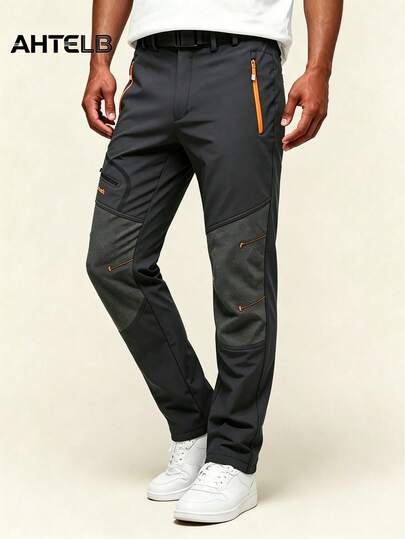 AHTELB Pantalones cargo para hombres de primavera y otoño, pantalones rectos casuales para senderismo al aire libre, pantalones cortavientos deportivos