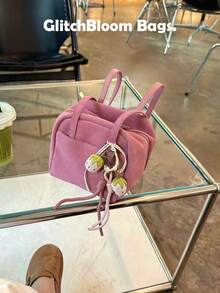 2026 New Arrival Soft Candy Shoulder Bag, Unique Design Pink Square Bag For Women, Suitable For Street Style, Party & Gift - Pink - View 8