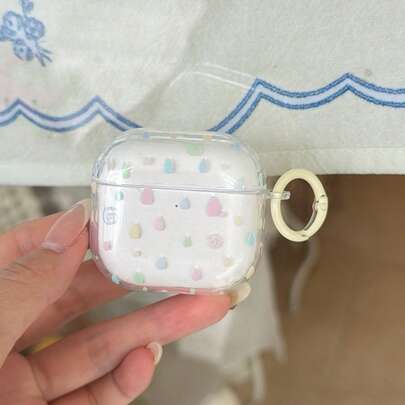 Korean Style Minimalist Transparent Colorful Water Drop Hanging Earphone Case Suitable Compatible With Airpods Pro 3, New Pro 2, Cute Apple 4 Minimalist 3, Personalized 1/2 Earphone Case