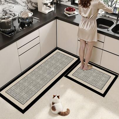 1pc Vintage Kitchen Floor Mat, Silicone Carpet For All Seasons, Absorbent & Quick-Drying, Soft & Comfortable, Anti-Slip & Anti-Fall, Wear-Resistant & Stain-Resistant, Suitable For Kitchen, Dining Room, Entrance, Laundry Room, Hallway, Bathroom, Study, Etc.