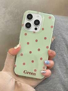 Fashionable Phone Case, Minimalist & Cute Design, Green Base Polka Dot Pattern, Suitable For IPhone 11 To 17 Series, 17Pro Max, 17Pro, 17, 16ProMax, 16Pro, 16Plus, 15ProMax, 15Pro, 15, 14ProMax, 14Pro, 14, 13ProMax, 13Pro, 13, 12ProMax, 12Pro, 12, 11 Smartphones - Green - View 2