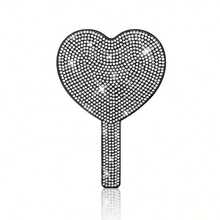 Sparkling Crystal Handheld Makeup Mirror, Shiny Crystal Heart-Shaped Handle Mirror, No Power Needed, Compact And Portable Mirror Suitable For Makeup Touch-Ups On-The-Go - Multicolor - View 14