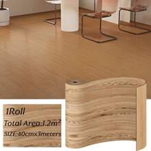 1卷40x300厘米乙烯基自粘地板砖，木纹图案，易撕易贴，经久耐用，易于安装，适用于浴室和厨房 - 彩色 - 查看 21