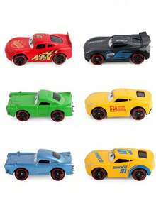 6 piezas Figura de acción de anime de dibujos animados Personaje de Luigi Sheriff Sally Carrera Juguete de coche de dibujos animados original Colgante de coche de aleación Coche de juguete en miniatura Colección de regalos para fiestas y días festivos - Multicolor - Ver 20