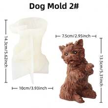 3D Dog Silicone Candle Mold - West Highland Terrier & Pug Shapes Scented Plaster Mold Non-Stick Wax Casting Mold For Resin Soap Ornaments, Cute Puppy Craft Kit For DIY Home Decor & Pet Lovers - Dog - View 9