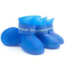 Pet Shoes Cute Pet Dog Shoes Rainproof Puppy Boots Non-Slip Dog Shoes Christmas Gift - 藍色 - 查看 12