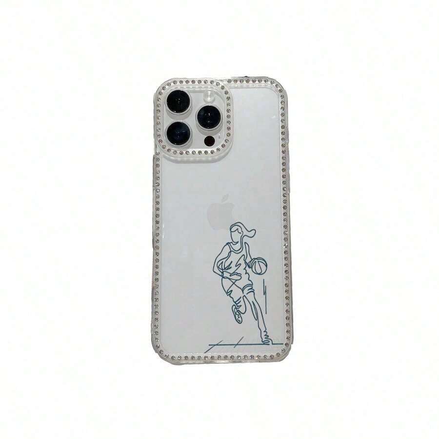 キラキラ プリント クリア ラインストーン スマホケース レディース 17pro Max/17pro/17/11/12/13/14/15/15Pro/15PluS/15Pro Max/16/16Pro/16PluS/16Pro Max対応 透明ハードケース 耐衝撃 傷防止 日常使い - 透明 - チェックする 1