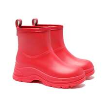 Women's Waterproof Ankle Rain Boots, Short Rubber Chelsea Rain Boots For Women, Garden Shoes Suitable For Muddy Valleys, Barns, Gardening, Yard, Farm Work - Red - View 10