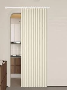 Foldable Elegant Bohemian Style Curtain With Stripes - Polyester, Heavy Duty Thickened Natural Drape, Magnetic Partition For Living Room, Bedroom, Kitchen - Easy Hand Wash, Multipurpose Home Decor, Farmhouse Theme Unlined Curtain, Living Room Curtain, Linen Texture Pleated Curtain Folding Door Window Curtain For Closet And Room Divider - M - View 11